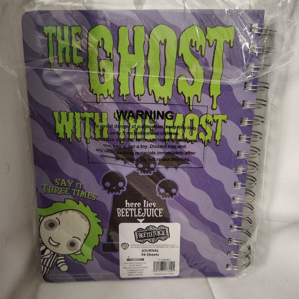 🪲NWT Beetlejuice Vinyl Covered Spiral Journal w/ Vinyl Separators - Picture 2 of 16